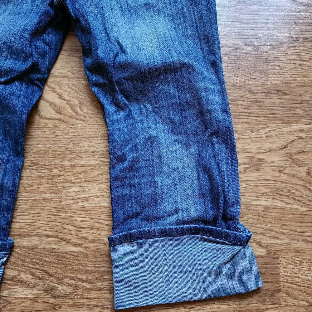 Madison Denim Co Capri Jeans Womens Size 7/8 Stretch Distressed Cuff Embroidered - Picture 10 of 14